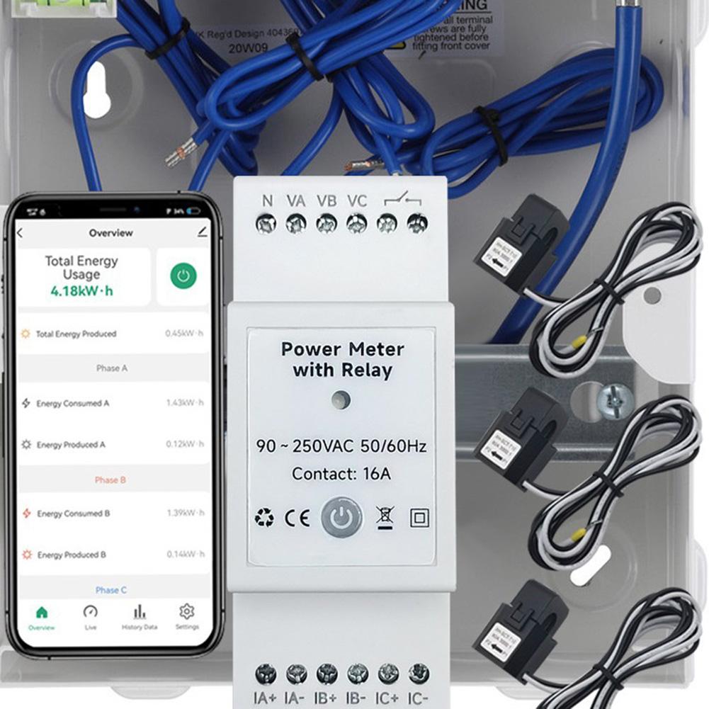 

For TUYA Smart WiFi 3 Phase Energy Monitor with Dry Contact Switch Offering Separate Forward Reverse Energy Tracking per Channel China Mainland