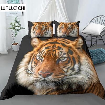 Duvet Cover Tiger Animal Polyester Bed Nordic Lion Tiger Leopard Duvet Cover Wild Animal Theme Bedding Set Room Decoration Adult