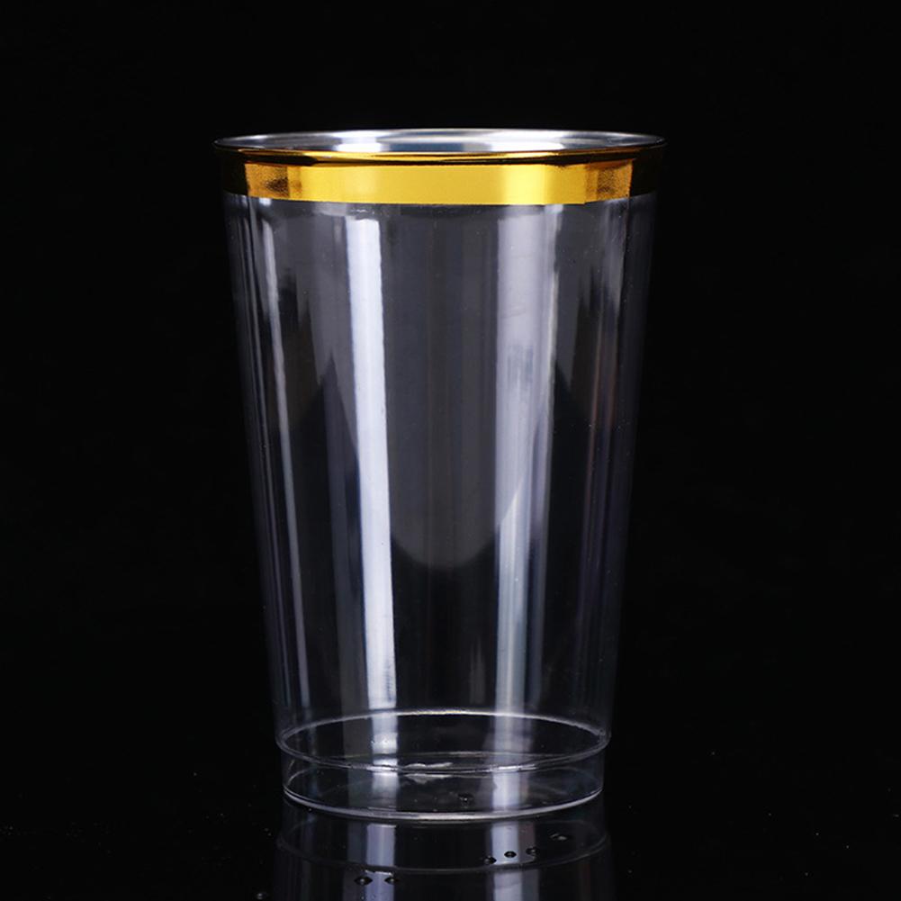 25pcs 10oz Rimmed Plastic Cups Disposable Party Cups Perfect For Beer Juice Soda Whiskey Cocktails Soda Lattes