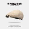 Trendy retro forward hat women's new spring and autumn big head circumference peaked cap corduroy American reverse beret
