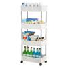 3/4 Layer Bathroom Storage Cart Kitchen Organizers Rolling Mobile Shelves Space Saving Design Slim Shelving