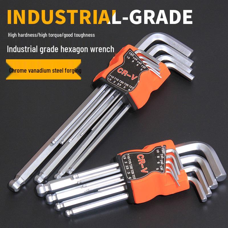 9-Piece Matte Hex Wrench Set with Flat & Ball Heads