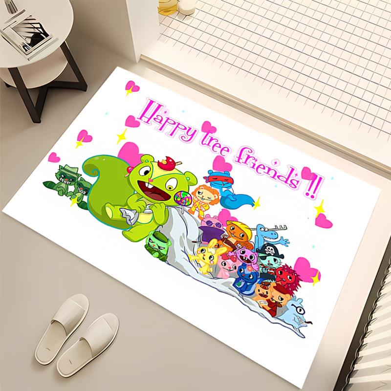 1pc Happy Tree Friends4 Print Area Rug - Soft, Washable Non-Slip Indoor Mat, Living Room, Home Office Decorative Rug,Office Decorative