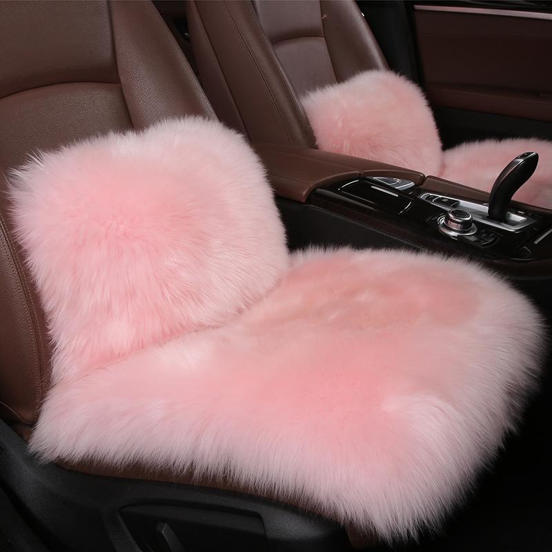 11 Colors Australian Pure Natural Wool Car Seat Cover Long Plush Sheepskin Winter Seat Cushion Waist Pillow Fuzzy Seat