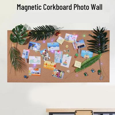 Self-Adhesive Magnetic Cork Wall Board for Photos and Messages