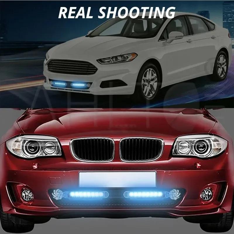 1/2pcs Wind Powered Car LED DayTime Running Light Auxiliary Lighting Rotation Fan Lamp Automobile Day Time Headlight Led Lights
