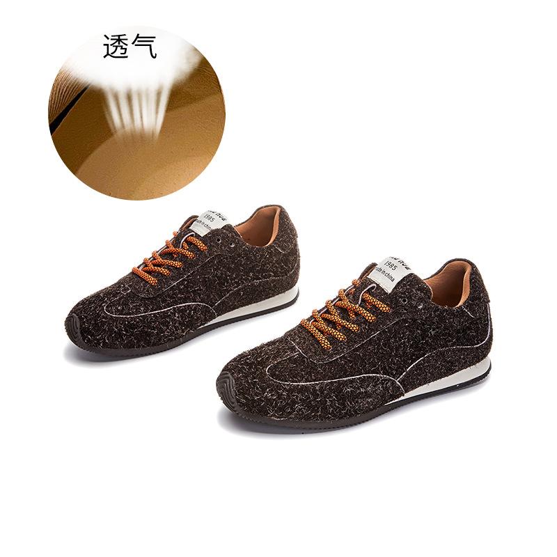 Snowflake velvet women's autumn new casual uracao pigskin pad platform sneakers