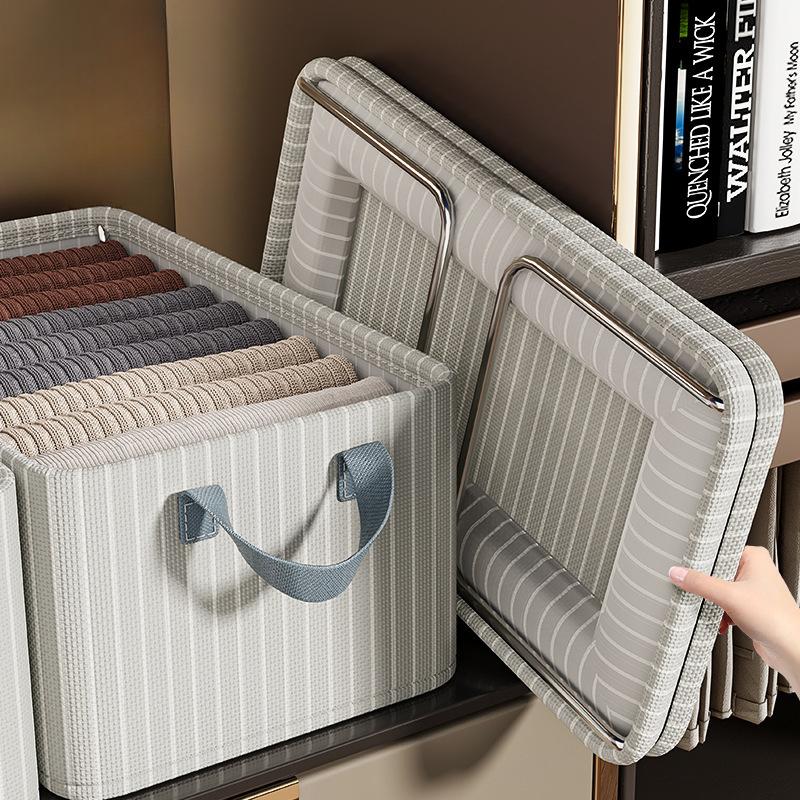 1 Piece of Clothing Storage Box, Household Foldable Clothing Storage Box, with Steel Frame Wardrobe for Organization and Storage