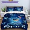 3Pcs Stitch Always Fun Bedding Set Quilt Cover Pillowcase Home Christmas Xmas Halloween Gift 1 Duvet Cover 2 Pillowcase M928632