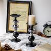 Black and Silver Two-Tone Metal Candlesticks, Set of 3 Modern Column Candlesticks for Centerpiece Home Decor