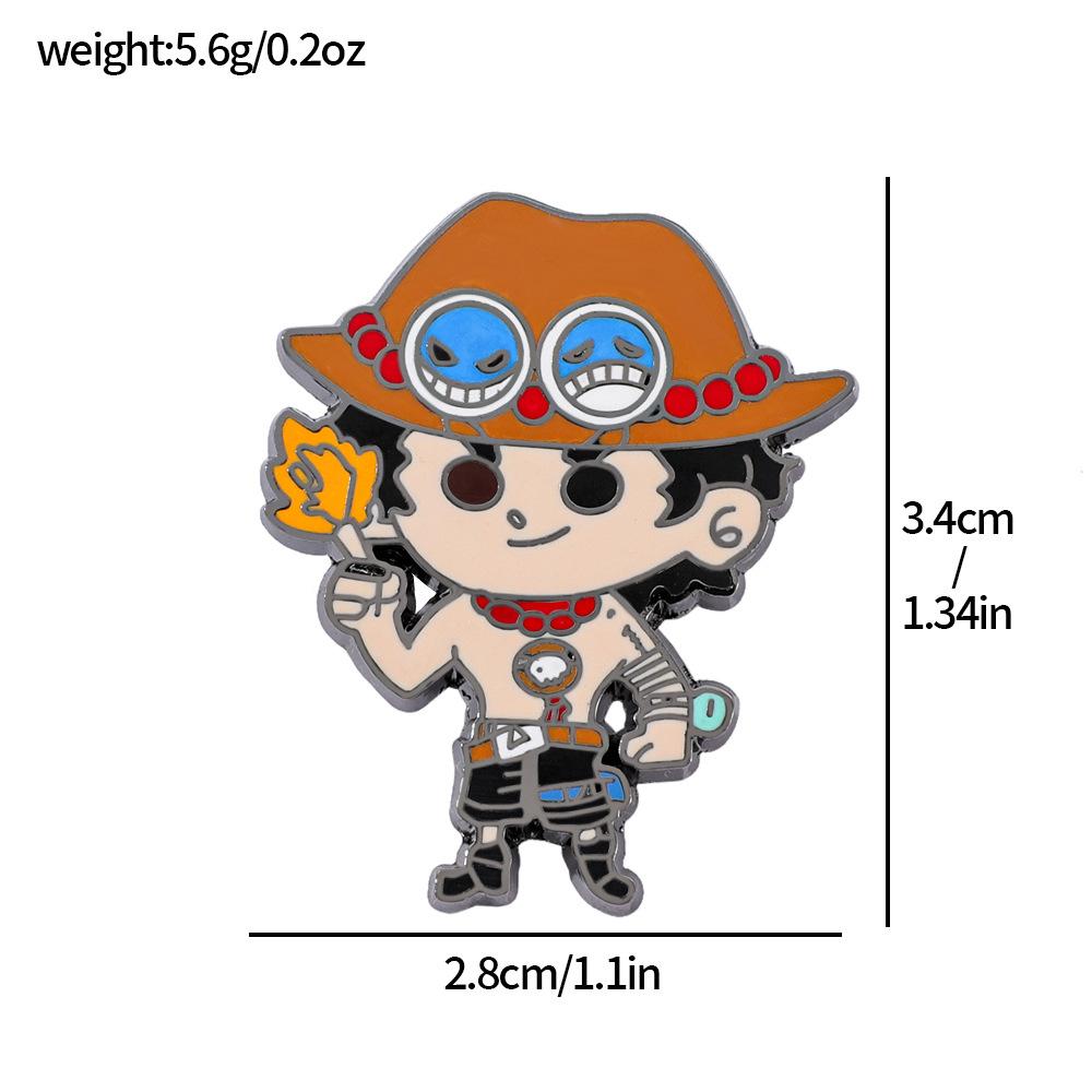 Cartone animato giapponese ONE PIECE distintivo metallico Luffy Ace Re dei Pirati smalto spilla smaltata spilla