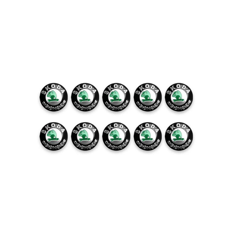 FMO3 for Skoda Rapid Fabia Octavia Superb VRS Scala VII Super 5/10PC Remote Control Car Logo Key Decal 14mm Decorative Accessories