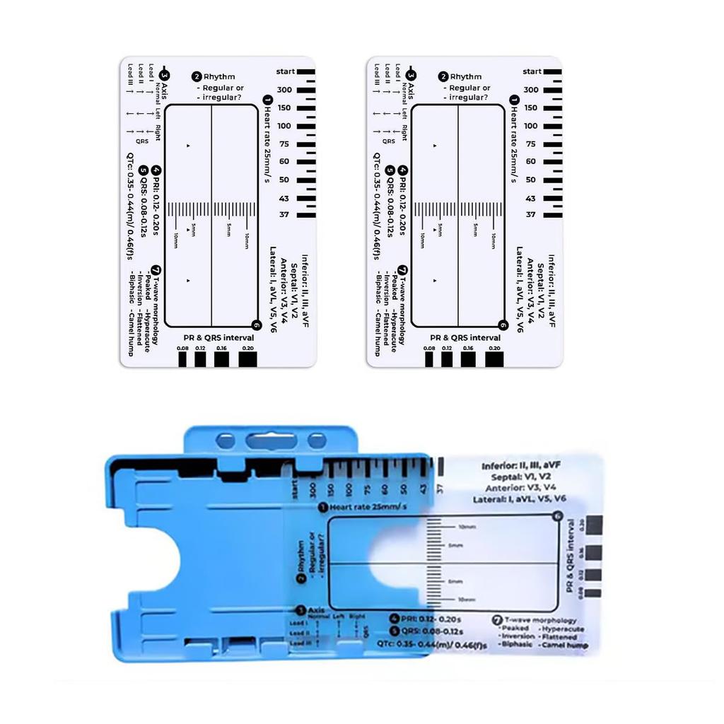 Plastic Electrocardiogram 7 Step Ruler Card For Precise Measurements Quick Assessments Hospitals Clinics Educational Use