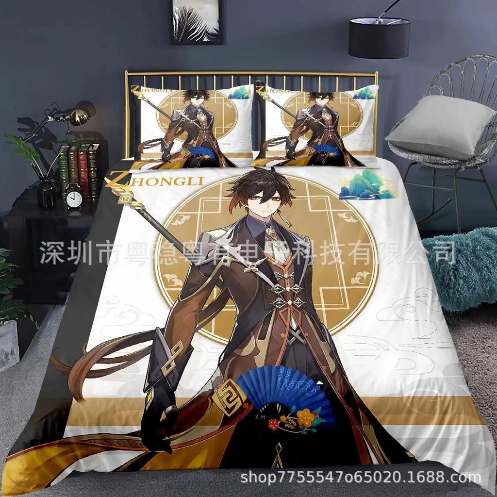 Zestaw pościeli Genshin Impact Pojedynczy Bliźniaczy Podwójny Queen King Cal King Rozmiar Zestaw pościeli