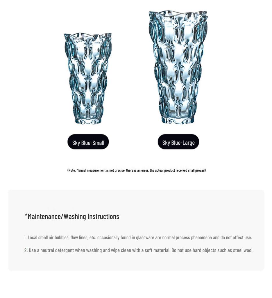 Vază Nordică din Sticlă de Cristal, Diametru Mare pentru Flori Proaspete și Plante Verzi, Decor Elegant pentru Casă și Hotel.