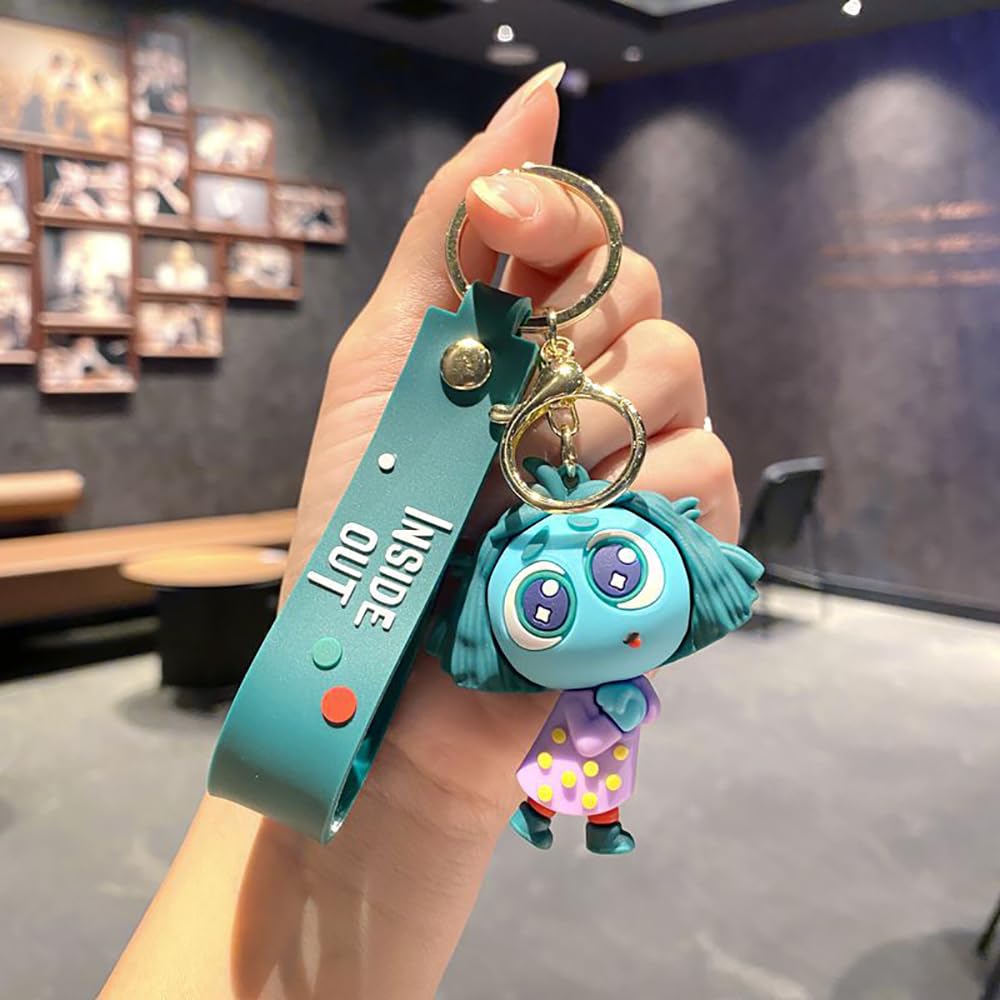 Inside Out Keychains Featuring and 3D Silica Gel Cute and Popular Cosplay Cart Bag Birthday Gifts for Kids and Adults 2 Anchor, Sadness, Joy, Disgust,