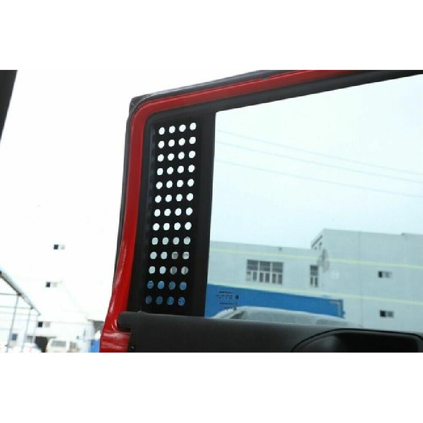 2x Car Rear Door Window Glass Panel Trim Decor Cover For Jeep Wrangler JK 07-17