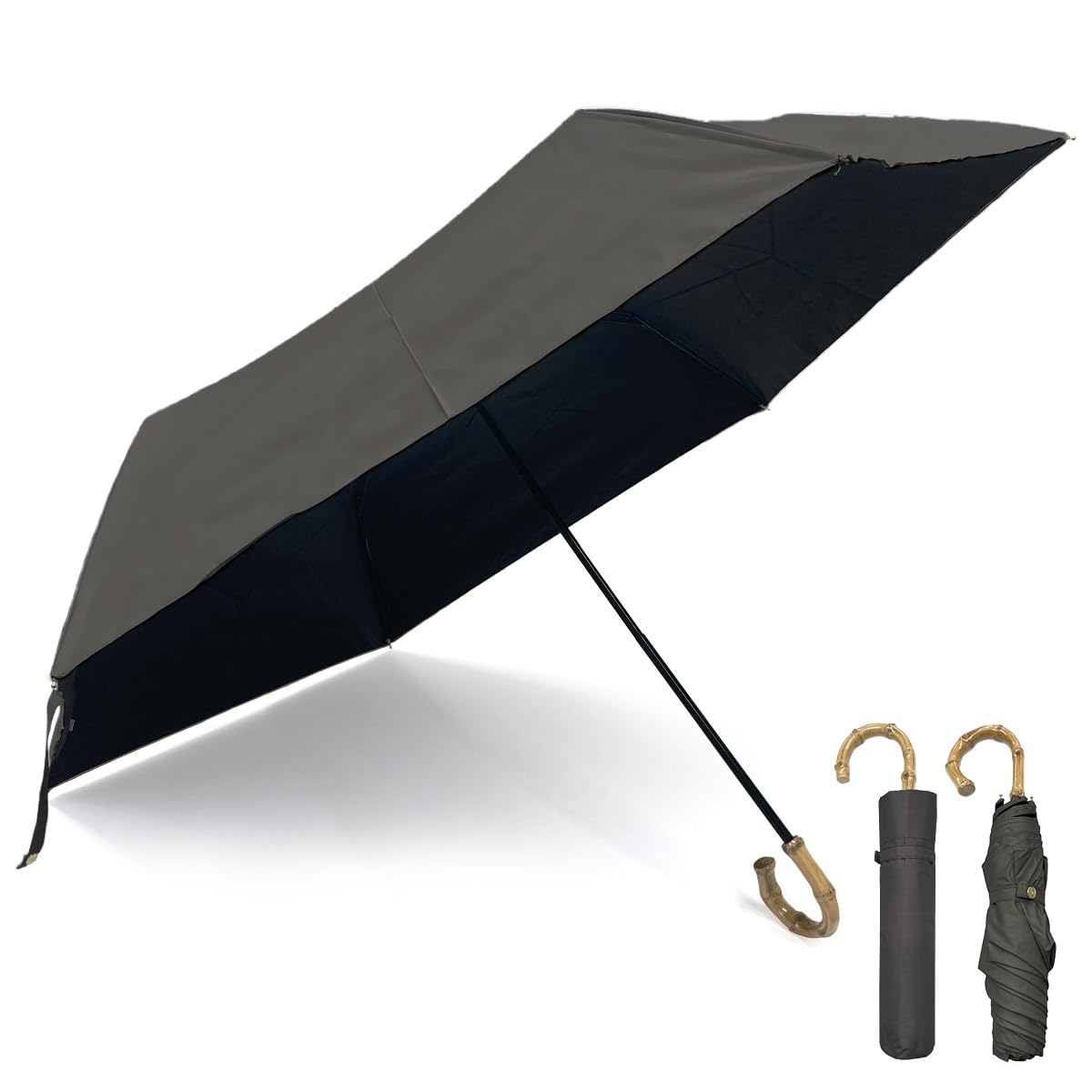 

Kyoto Kimono Yuzen Folding Sun and UV Stylish Bamboo UPF PU for Men and Women Parasol, Rain, Protection, Lightweight, 50+, 94cm, Water-Repellent,