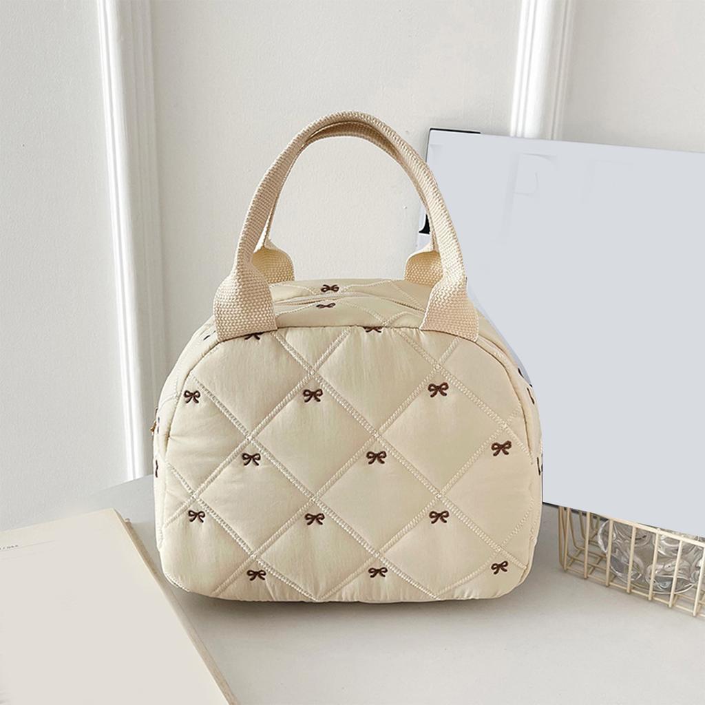 Lovely Bows Makeup Bag Large Capacity Cosmetic Bag Wash Bag Handheld Travel Toiletry Bag Makeup Storage Bag