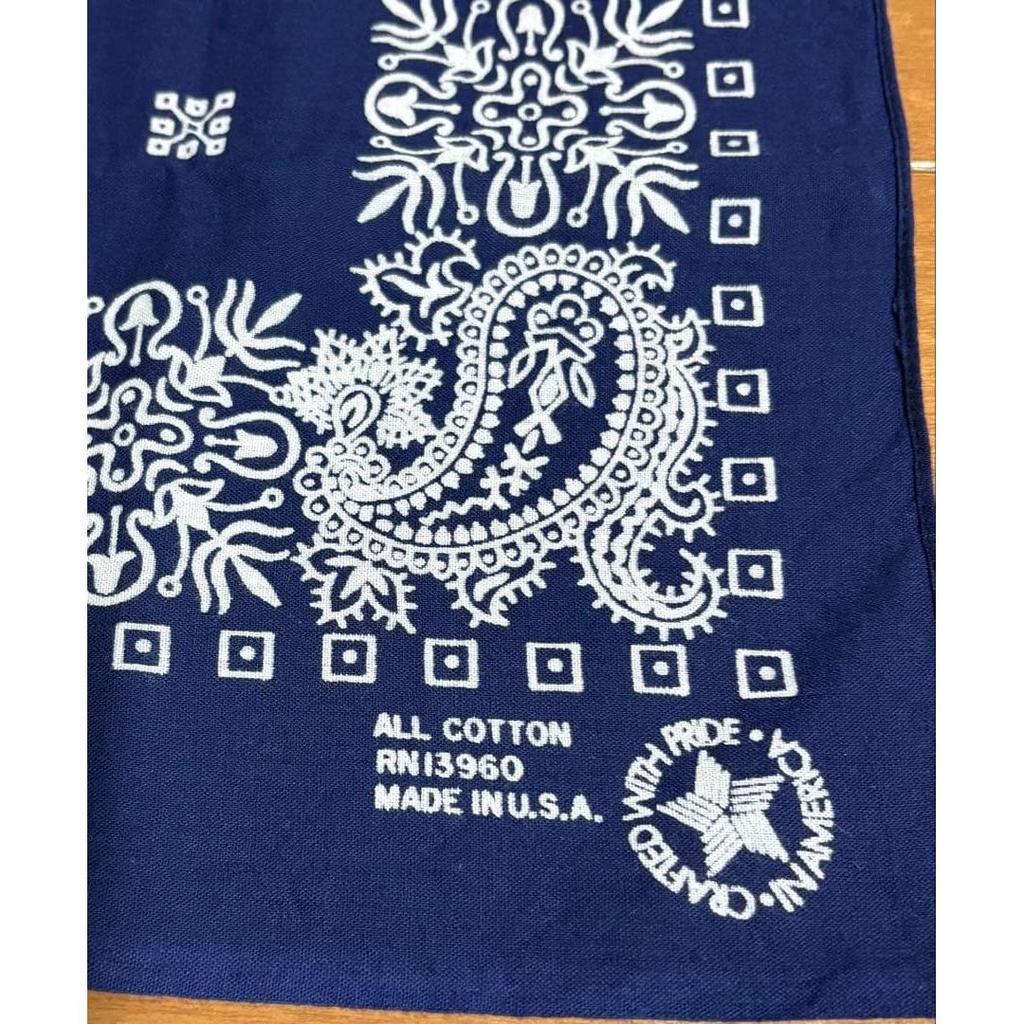 Used VINTAGE BANDANA USA CLOTH PAISLEY JAY ADAMS 80s NAVY
