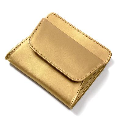 Blanc Pomme Women's Mini Wallet with Coin Purse, Compact, Gold, Bp-3018