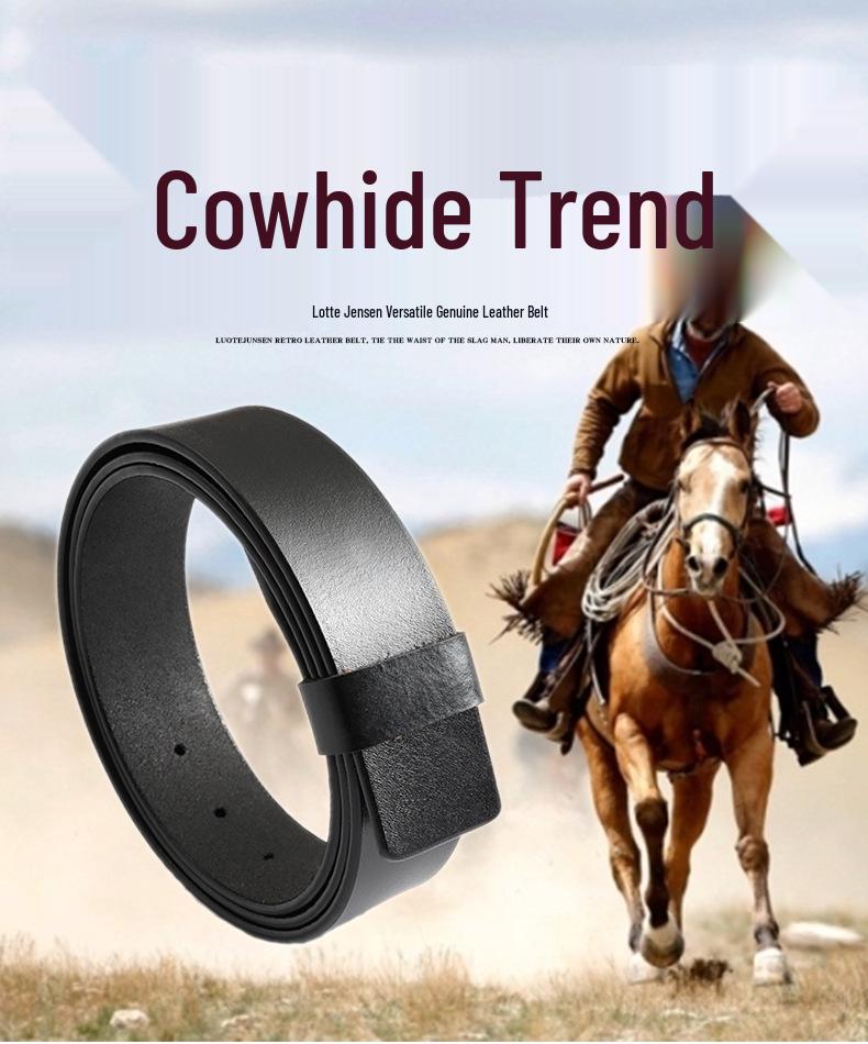 Cowhide Men's Belt - Personalized Barber Stylist Exclusive with Clown Skull Design