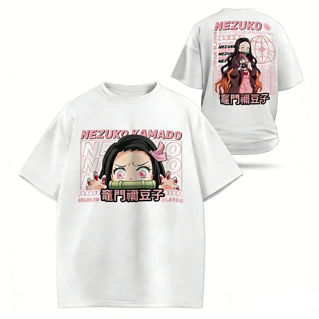 Demon Slayer Nezuko Anime T Shirt Men Women Streetwear Oversized Vintage Short Sleeve Tee 2026 Summer New Graphic Print Tops Y2k