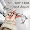 Women's Trendy Finished Myopia Glasses Ladies Luxury Near Sight Eyeglasses Unisex Fashion Anti-blue Light Prescription Eyewear