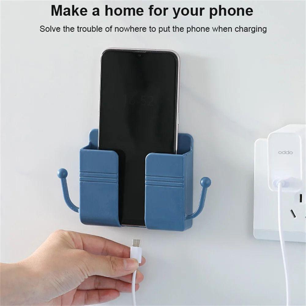 1Pcs Wall Holders Remote Control Organizer Mobile Phone Plug Phone Charging Holder Rack