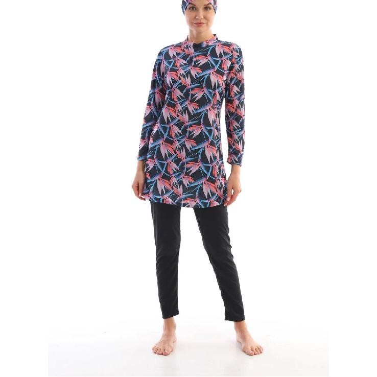 

Комплект з градієнтним квітковим принтом Мусульманський Жіночий Скромний Купальник для Відпочинку на Морському Узбережжі Купальник з Повною Покриттям Пляжний Одяг Комплект Купальника Буркіні (Без хіджабу) S бежевий