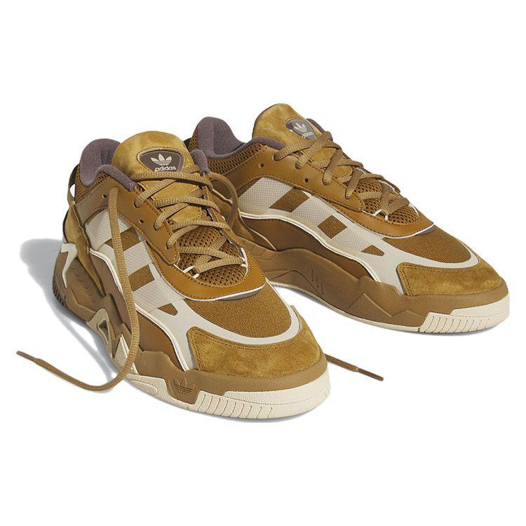 adidas Originals Niteball 2.0 Leather Suede Retro Sports Non-Slip Low-Top Lifestyle Casual Shoes Unisex Casual Shoes Brown Yellow FZ5800