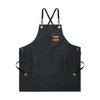 Canvas Chef Aprons 75x69cm Adjustable Strap Cross Back Kitchen Cooking Apron with 3 Pockets for Men Women Chef, Black