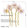 White Hair Claw Vintage Style Handmade Wrapped Flower Beads Delicate Headdress