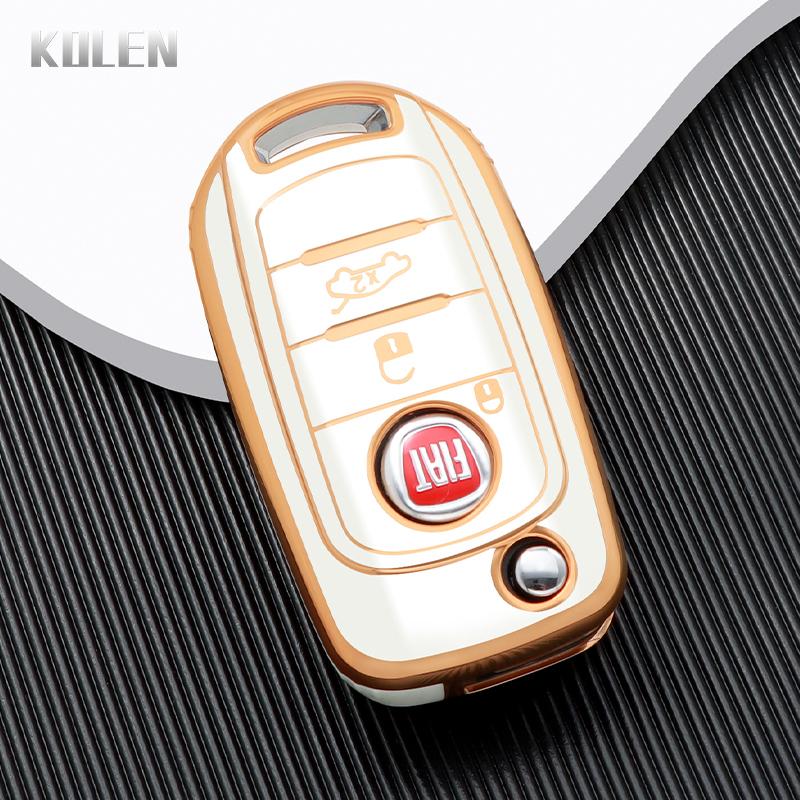 TPU Car Folding Key Case Cover Shell For FIAT Tipo Toro Nuovo Freedom 500X Doblo Argo Grazie Protector Holder Fob Accessories