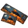 huaqianguhh 2Pcs/Set Halloween Kitchen Rugs, Anti Slip Absorbent Floor Mats, Pumpkin Black Cat Ghost Designs, Decorative Rugs for Living Room Bathroom