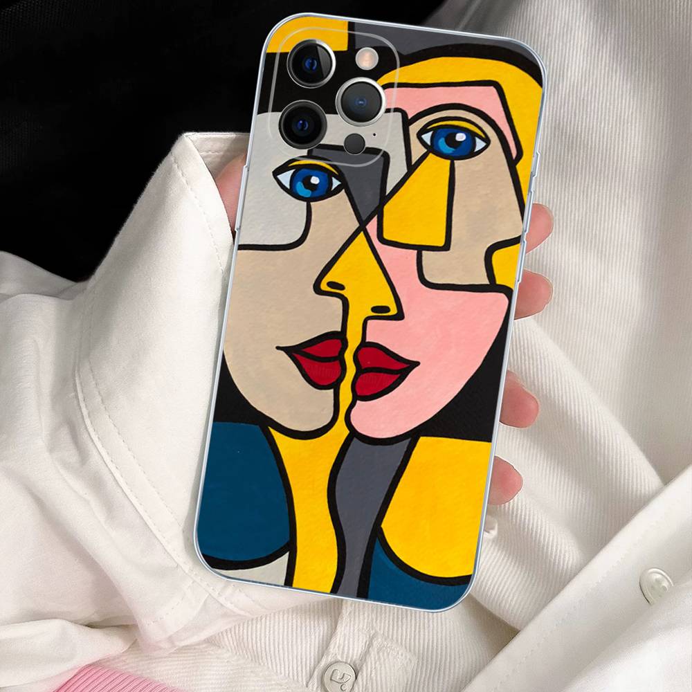 Picasso Abstract Art Painting Phone Case For IPhone 17 16e 16 15 14 13 12 11 Mini Pro Max Plus Transparent Soft