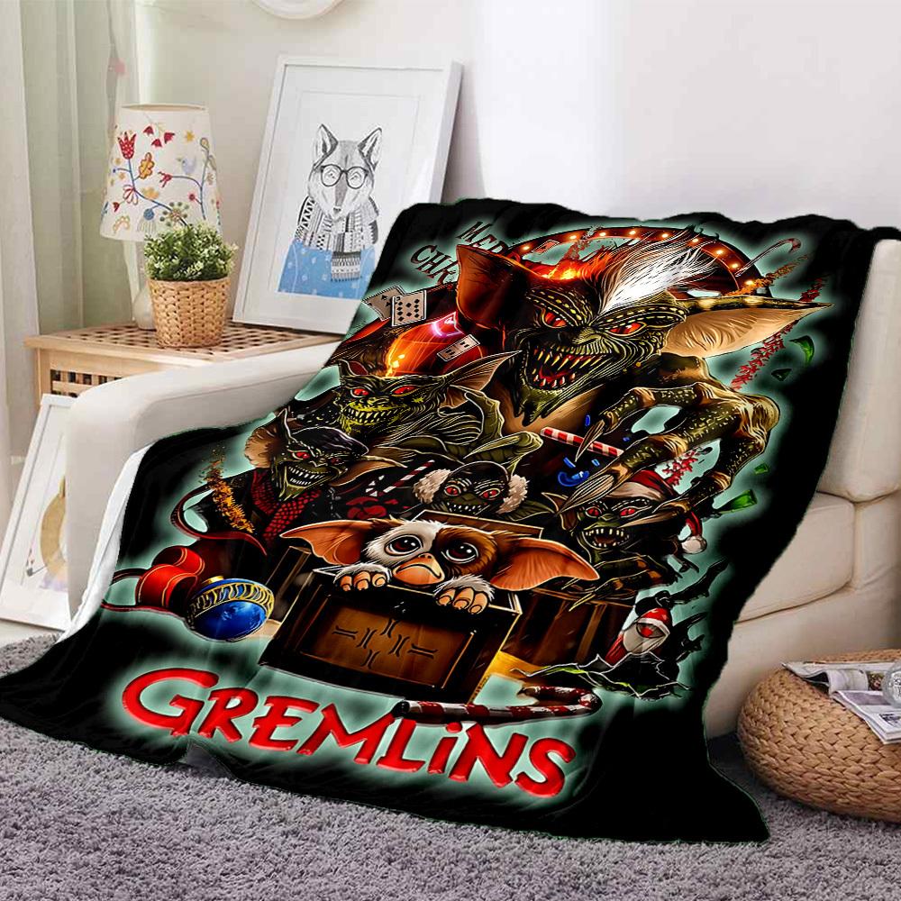 1pc Gremlins Blanket Lightweight Flannel Throw For Sofa, Bed, Travel, Camping, Livingroom, Office, Couch, Chair, And Bed