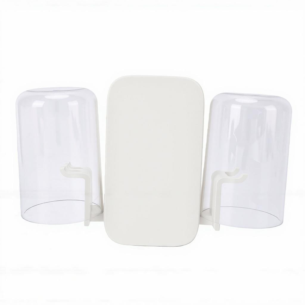 Toothbrush Cleaner Rechargeable Wall Mounted Tooth Brush Holder with 2 Slots and Timer Function for Bathroom