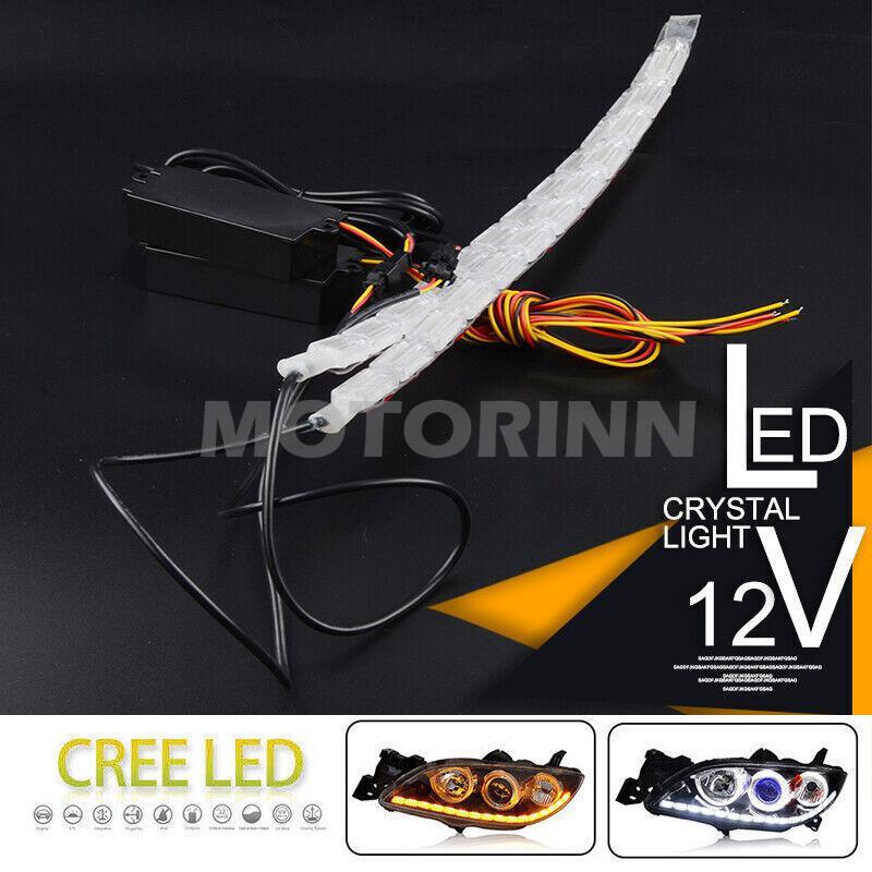 2*12 LED Switchback Car Flexible LED Strip Light DRL Sequential Turn Signal Lamp