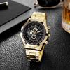 Top Men Watch Sports Gold Calendar Quartz Watches Casual Business Stainless Steel Wrist Watch Men Clock Gift Reloj Hombre