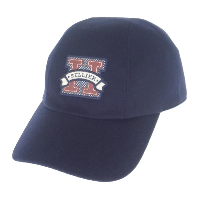 HERMES  H232032N_I258 58  Cap Navy Cashmere/silk Mens