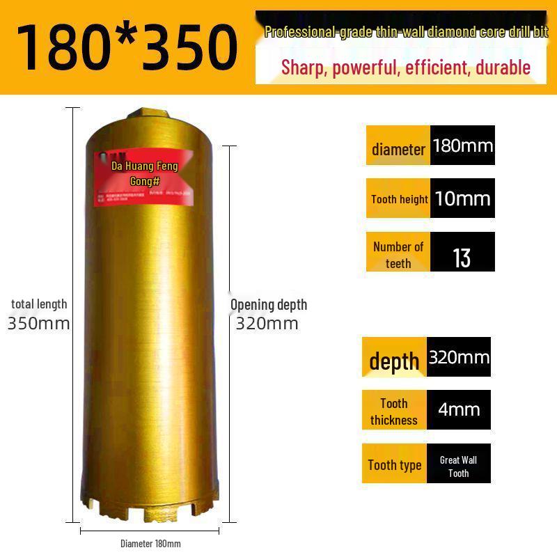 Diamond Core Drill Bit for Fast Drilling Steel Reinforced Concrete, Brick Walls, and Air Conditioner Installations.