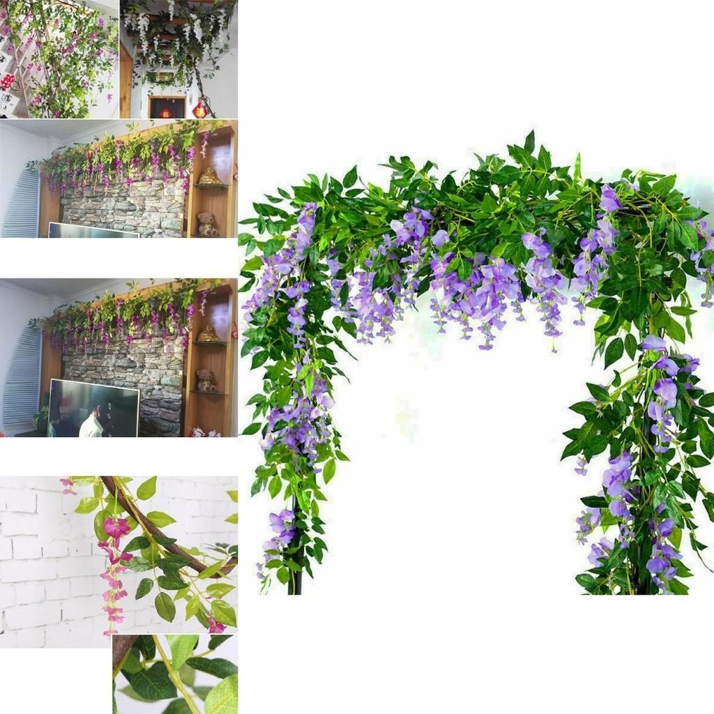 Exquisite 2x Artificial Wisteria Flower Vine Ideal For Elegant Indoor And Outdoor Decoration