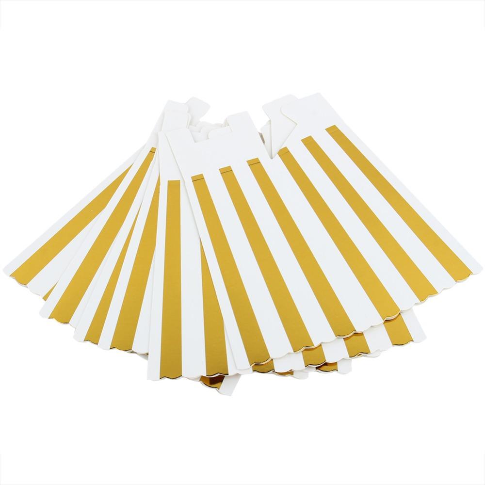 60pcs Paper Popcorn Boxes Gold Snack Containers Practical Treat Boxes Wedding Favors