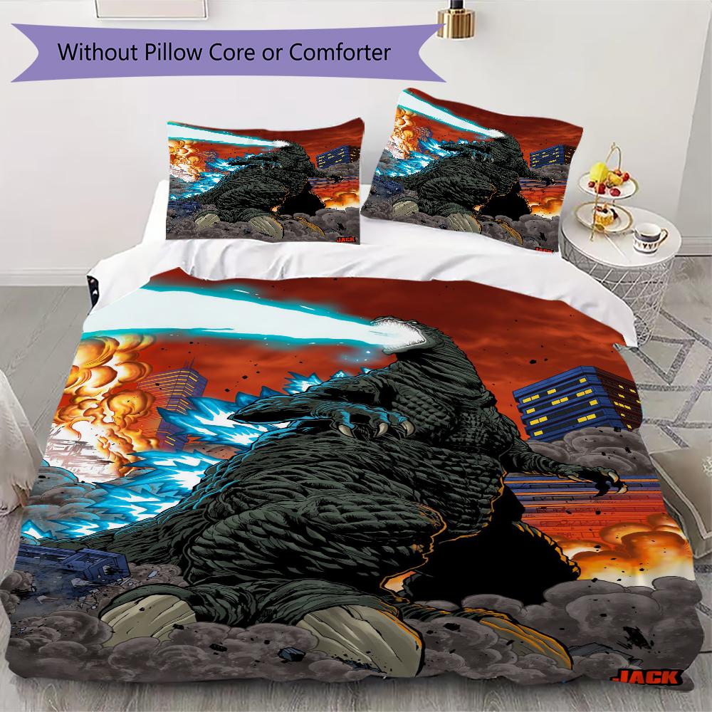 Giant Monster City Attack Bedding Without Core 1 Duvet Cover 2 Pillowcase Without Core Christmas Birthday Gift Bedding Set