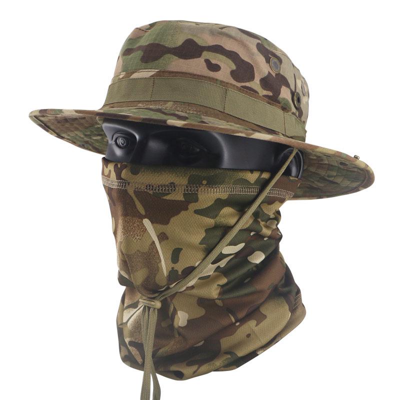 Camouflage Tactical Bucket Hat Set - Outdoor Fishing & Sun Protection Breathable Hat for Men