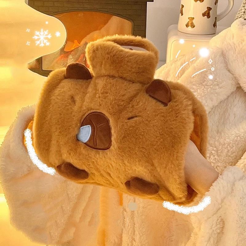 Kawaii Hot Water Bottle Bag For Women Period Pain Plush Rubber Hand Belly Foot Body Warmer Cute Insulating Hot Water Bag Gift