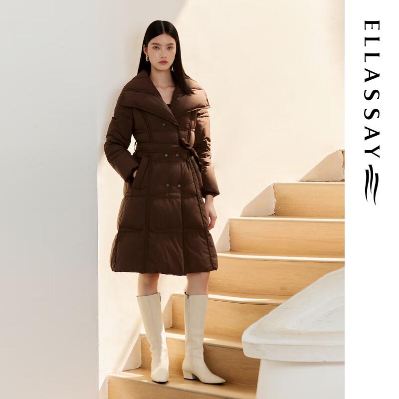 

ELLASSAY Women s Elegant H-Shape Goose Down Mid-Length Jacket M