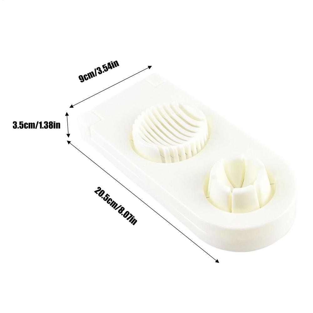 

Hard Boiled Egg Slicer Egg Cutter With Stainless Steel Wire 2 In 1 Kitchen Gadgets For Family Breakfast Restaurant Apartment білий