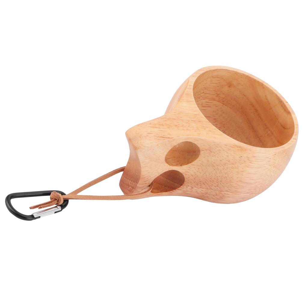 200ml Holzbecher Tragbarer Becher im nordischen Stil für Milchkaffee mit Aufhängeschlaufe für Zuhause Outdoor Typ 1